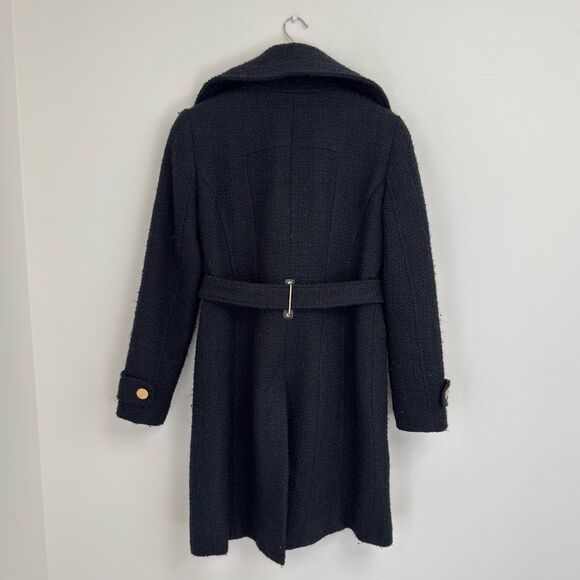 Kenneth Cole Black Boucle Tweed Coat Size 2 - Picture 4 of 7